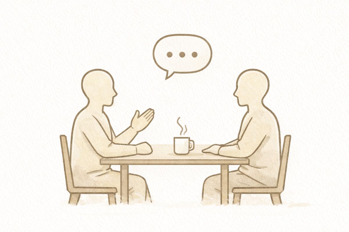 暮らしの話を丁寧に聞く相談のイメージイラスト