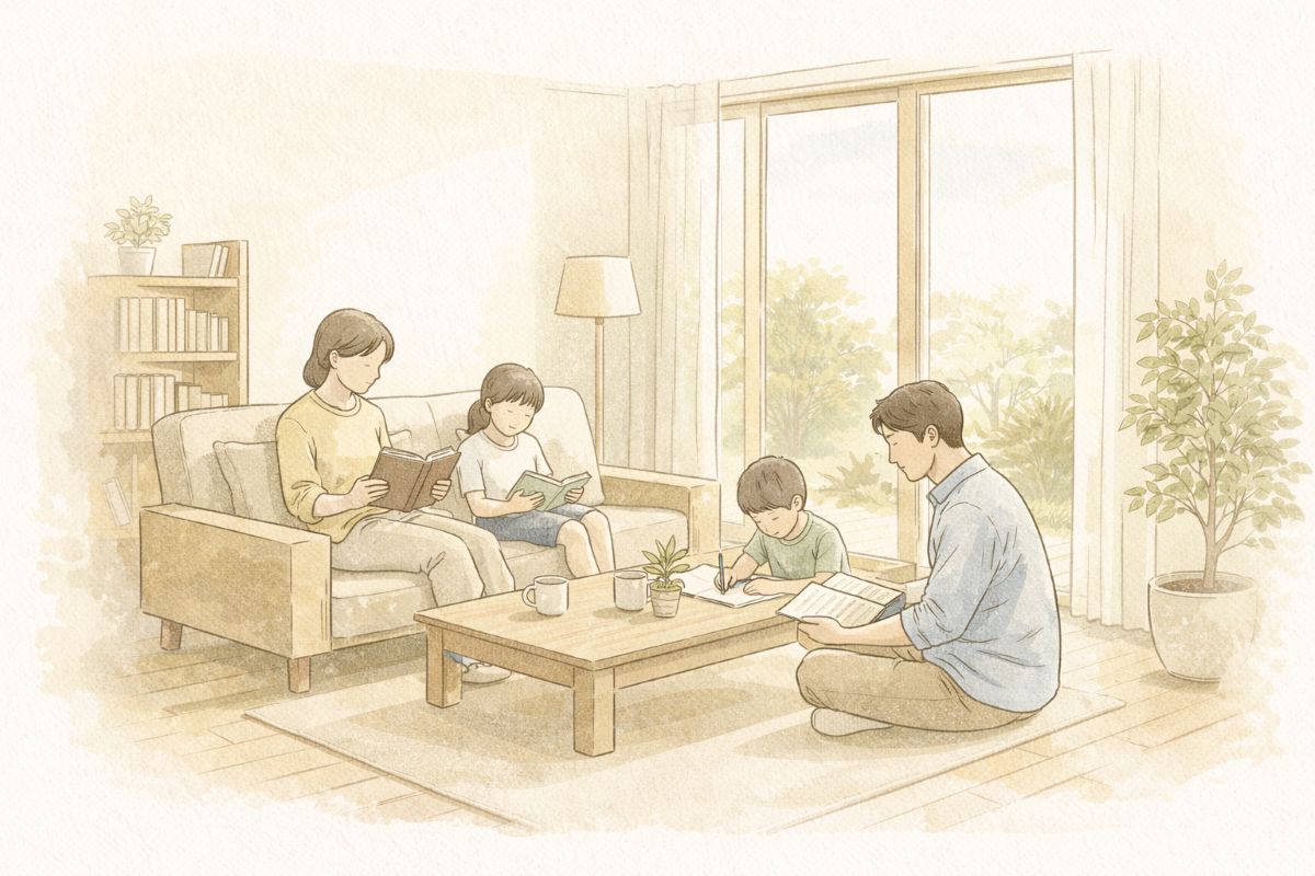 日々の暮らしを大切にした住まいのイメージイラスト