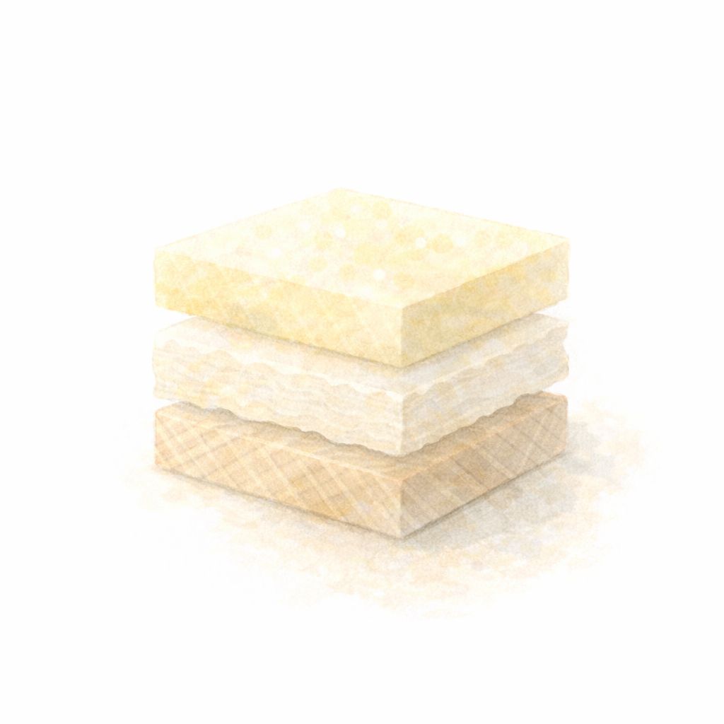 見えない部分の断熱性能を抽象的に表現した水彩イラスト