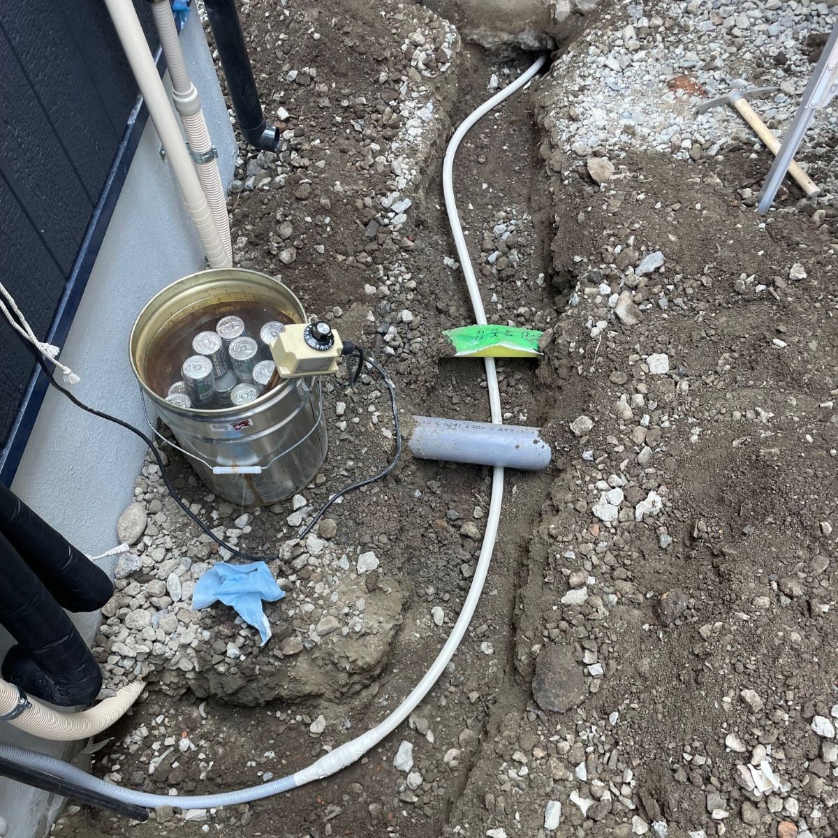 ケーブルテレビ配線の埋設工事