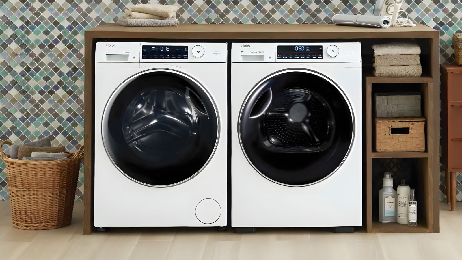 ハイアールのヒートポンプ式衣類ケア乾燥機「FUWATO」の設置イメージ
